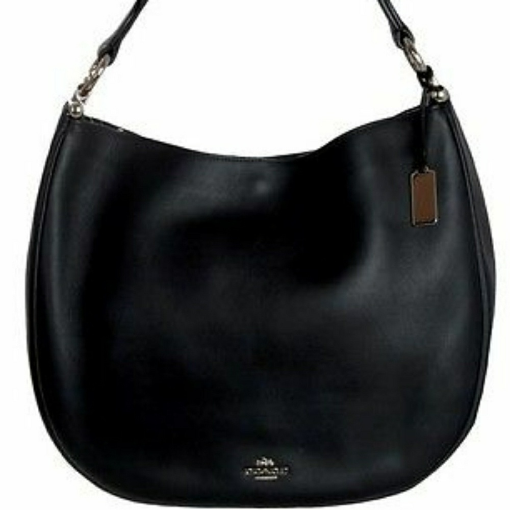 LIBLK COACH NOMAD HOBO LT GOLD/BLK LEATHER